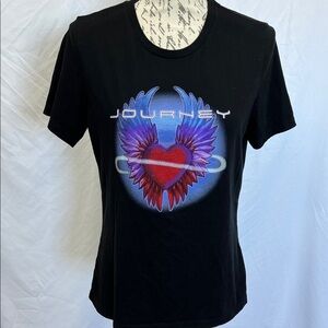 Journey black heart infinity wings t shirt medium cotton